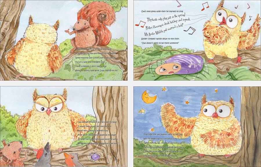 The Not So Wise Owl - double page spreads throughout