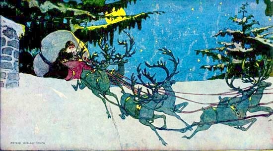 Twas The Night Before Christmas illustration 5 - But a miniature sleigh, and eight tinny reindeer